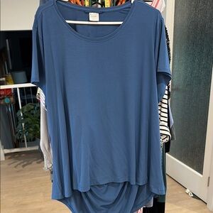 Athleta Blue Asymmetrical Short Sleeve Tee NWT